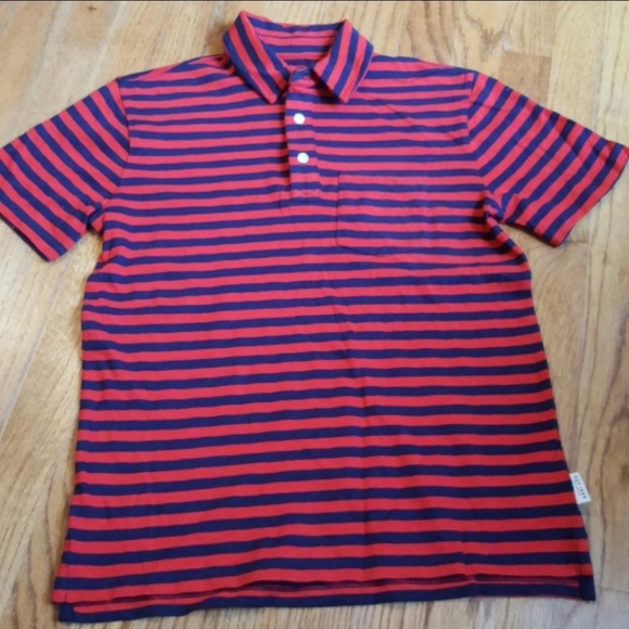 Gap Boys 1969 XL Size 12 Striped Jersey Knit Pima Cotton Polo Golf Shirt - Picture 1 of 5